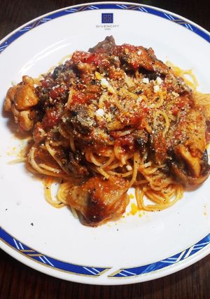 簡単☆鶏肉とマッシュルームのトマトパスタ-レシピのメイン写真