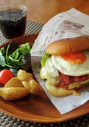 『Wチーズベーコンエッグバーガー』-レシピのメイン写真