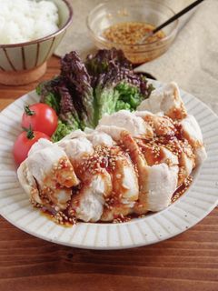 ☆簡単☆旨辛!しっとり茹で鶏-レシピのメイン写真