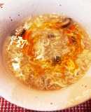 椎茸の戻し汁で中華なかき玉汁