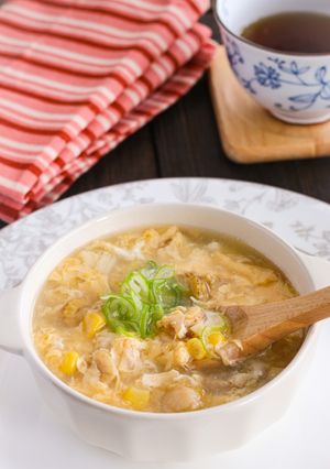 ベビーほたてとコーンの中華卵スープ-レシピのメイン写真