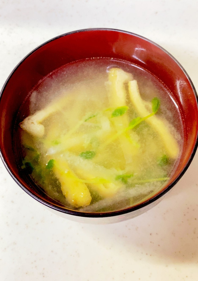 大根 油揚げ 豆苗の味噌汁^^-レシピのメイン写真
