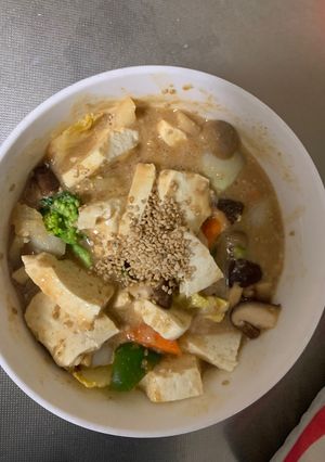 お一人様簡単洋風トンテキ味豆腐野菜炒め-レシピのメイン写真