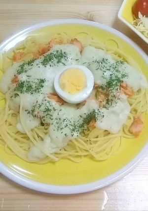 焼鮭の豆乳クリームパスタ-レシピのメイン写真