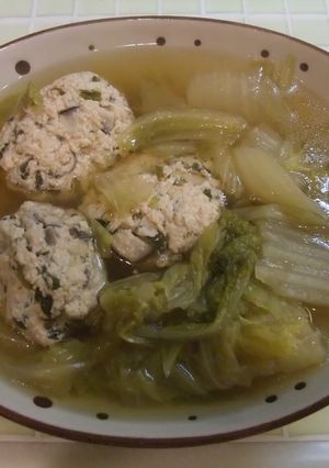 ふわふわ鶏団子と白菜のスープ-レシピのメイン写真