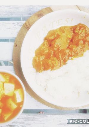 バターチキンカレーとチゲスープ-レシピのメイン写真
