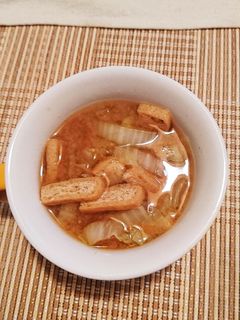 白菜と揚げのお味噌汁〜-レシピのメイン写真