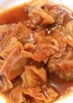 キャベツ大量消費☆　煮込みハンバーグ-レシピのメイン写真