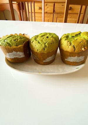 ホワイトチョコチップ入り抹茶マフィン-レシピのメイン写真