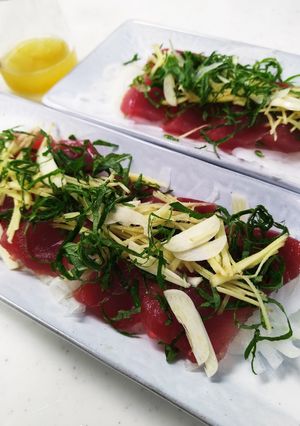 新玉ねぎと薬味たっぷりカツオのたたき-レシピのメイン写真