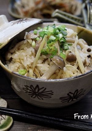 しょうがとキノコの炊き込みごはん-レシピのメイン写真