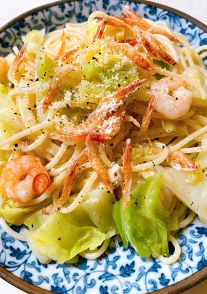 シーフードとキャベツのペペロンチーノ-レシピのメイン写真