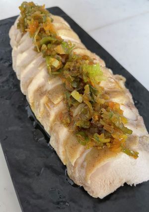 絶品☆蒸し鶏の葱油ソースがけ-レシピのメイン写真