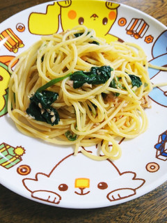 ぱぱっと簡単ツナほうれん草和風スパゲティ-レシピのメイン写真