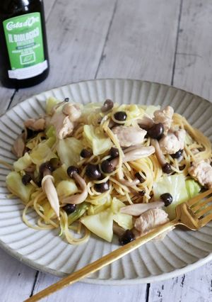 フライパン1つ♪鶏とキャベツの和風パスタ-レシピのメイン写真