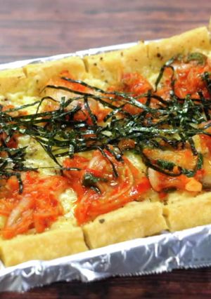 糖質ＯＦＦ！『油揚げのキムチーズピザ』♬-レシピのメイン写真