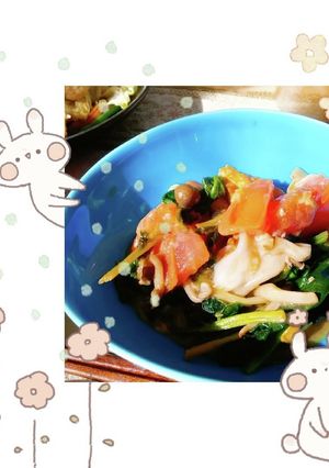 ほうれん草とトマトの卵とじ☆冷蔵庫掃除-レシピのメイン写真