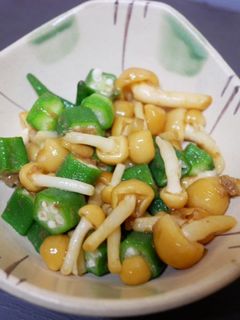 オクラとなめこのおかか和え。-レシピのメイン写真
