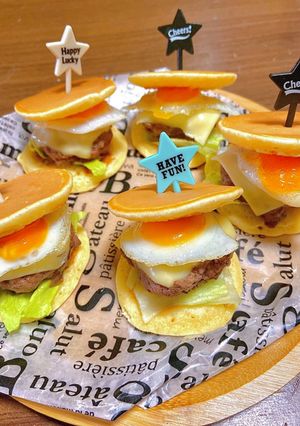 ミニホットケーキバーガー-レシピのメイン写真