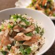 ネギ塩豚トロと大葉のご飯