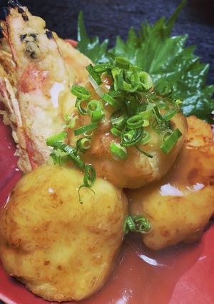 海老しんじょ＆海老頭天ぷらあんかけ-レシピのメイン写真