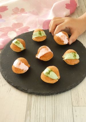桜と抹茶のひとくちマリトッツォ風-レシピのメイン写真
