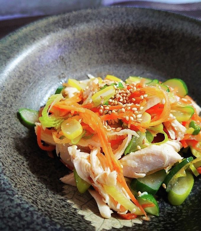 レンジで簡単!ささみとネギの和え物 by ねこ大好き♪ 【クックパッド