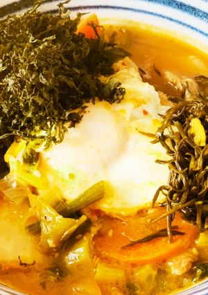 はばのり＆柚子ひじきの具沢山スンドゥブ　-レシピのメイン写真