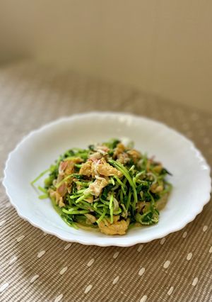 苦くない！豆苗玉子炒め【ここから栄養士】-レシピのメイン写真