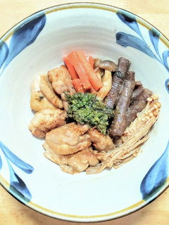 鶏もも肉と新ゴボウに菜の花の中華味噌煮-レシピのメイン写真