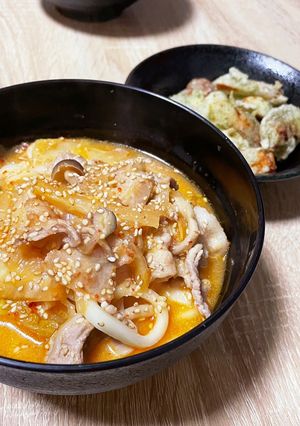 味噌キムチうどん-レシピのメイン写真