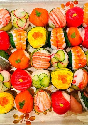 お雛祭りやパーティーに♡華やか手毬寿司-レシピのメイン写真