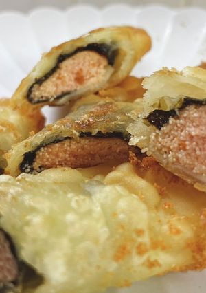 海苔明太チーズの簡単♡餃子の皮巻き焼き-レシピのメイン写真