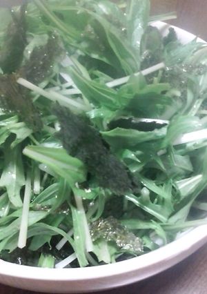 水菜と海苔のシャキシャキサラダ☆和風-レシピのメイン写真