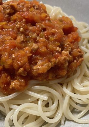 《圧力鍋で作る》ミートソーススパゲティ-レシピのメイン写真