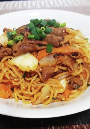 超簡単！味噌ホルモン焼きそば！！-レシピのメイン写真
