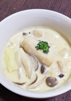 きのことベーコンと白菜の豆乳シチュー-レシピのメイン写真