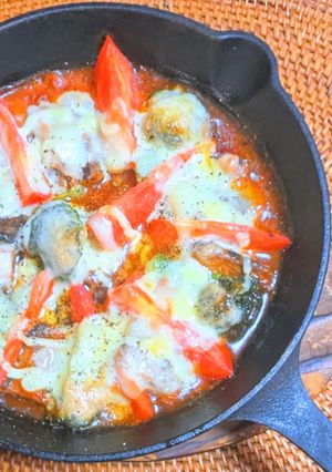 鯖缶トマトのチーズ焼き-レシピのメイン写真