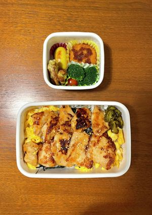 中学生野球弁当30｜むね肉の味噌照り丼-レシピのメイン写真