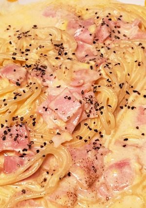 うまい棒チーズ味で豆乳カルボナーラ-レシピのメイン写真