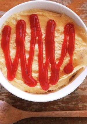 簡単！レンジでオートミールオムライス-レシピのメイン写真