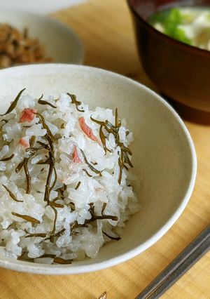 レンジで簡単!桜香る 若ひじきおこわ-レシピのメイン写真