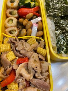柚子胡椒豚野菜炒め弁当-レシピのメイン写真