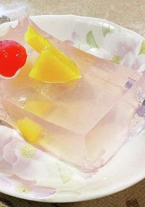 桜色フルーツ寒天-レシピのメイン写真