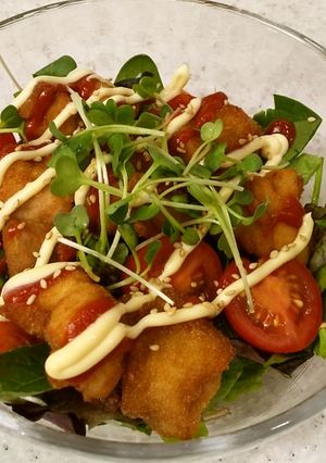 【美人レシピ】鶏のから揚げサラダ-レシピのメイン写真