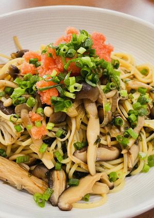 キノコたっぷり和風！明太子パスタ-レシピのメイン写真