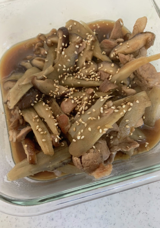 豚こまとごぼう、椎茸のしぐれ煮風-レシピのメイン写真