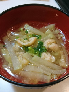 簡単!地味だけど美味!鶏皮と大根のスープ-レシピのメイン写真