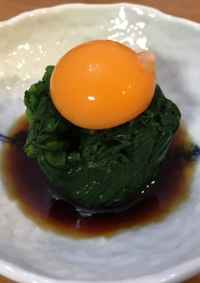 映える副菜　月見ほうれん草-レシピのメイン写真
