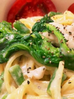 菜の花の豆乳パスタ-レシピのメイン写真
